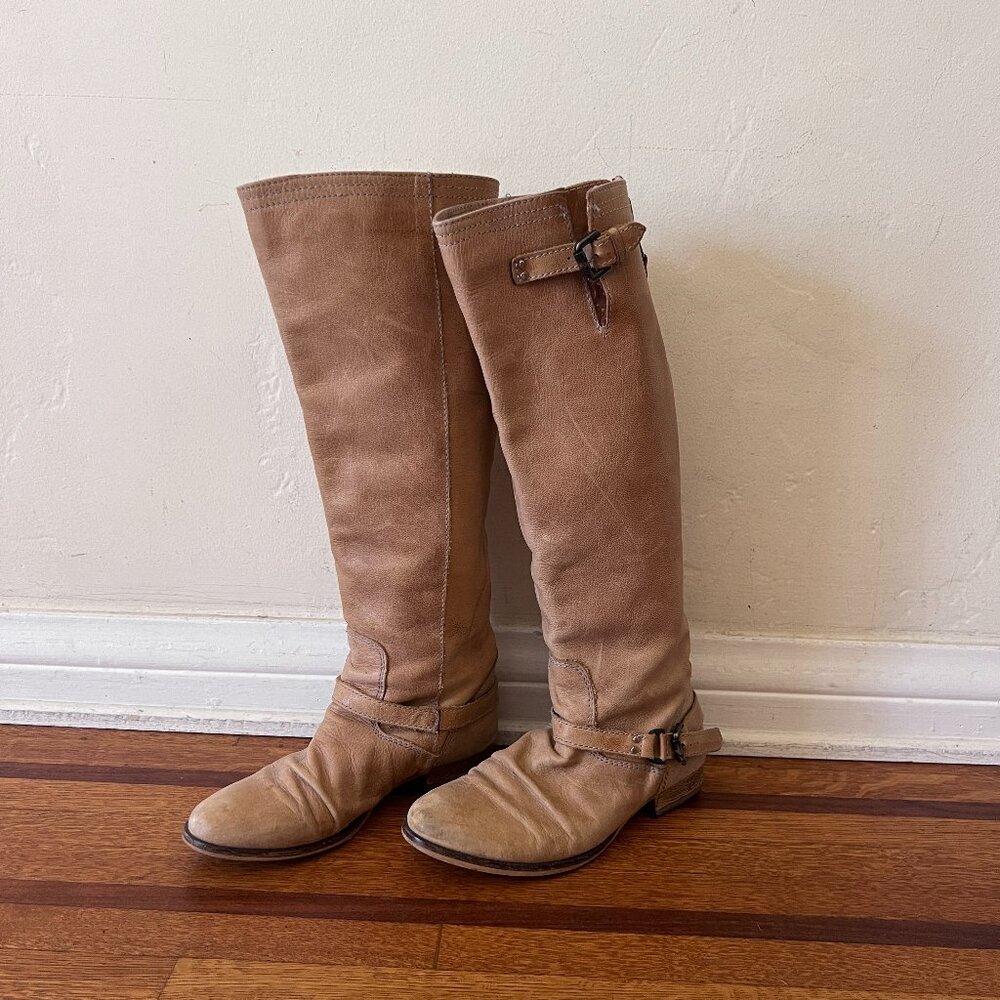 steve madden knee high harness boots